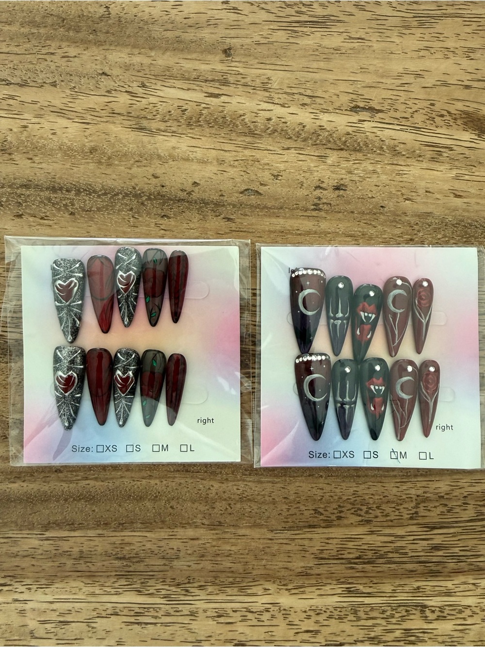 Gothic Vampire Red & Black False Nail Set - Women Jewelry